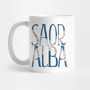 SAOR ALBA, Scottish Independence Saltire Flag Text Slogan Mug